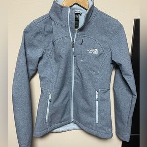 The North Face denim blue fleece lined jacket